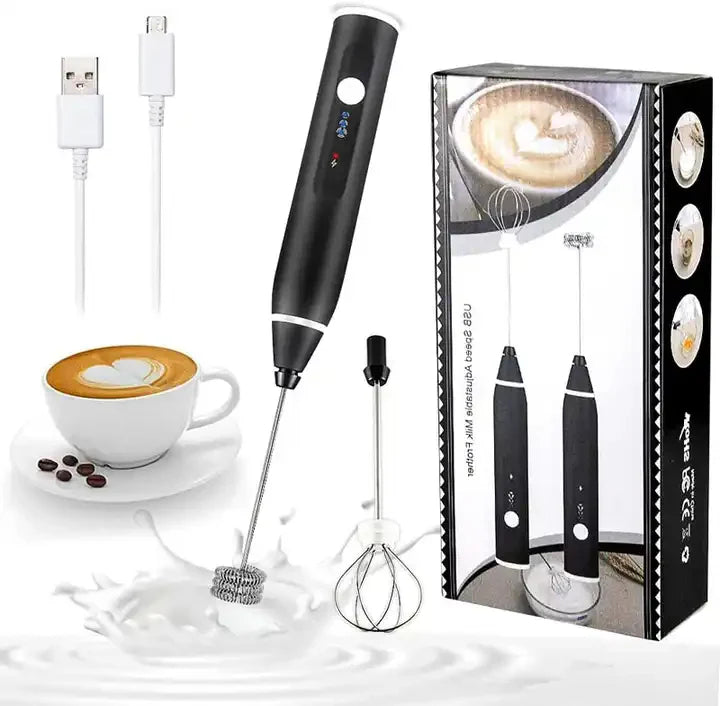 Rechargeable Coffee Beater (Big Box) – 2-in-1 Electric Coffee & Egg Beater | 3-Speed USB Rechargeable Frother & Mixer