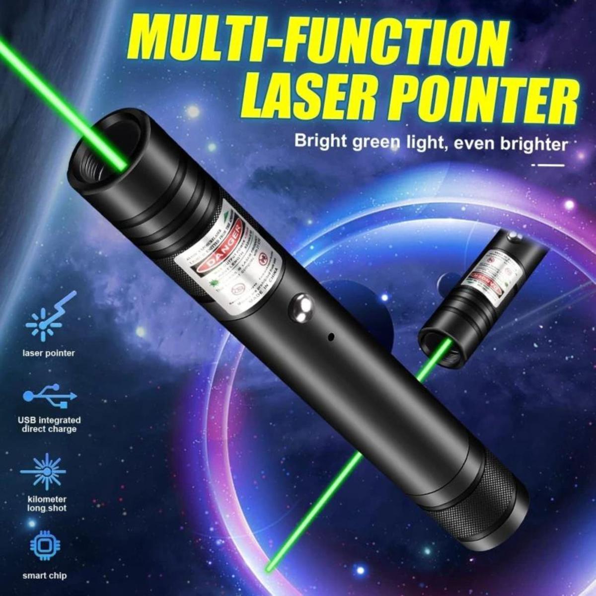 RL-303 Green Laser Pointer Rechargeable with Safety Lock Key & Charger – High Power Laser for Teaching, Astronomy & Professional Presentations